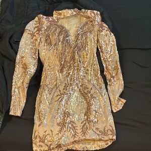 Sequin rose gold dress
